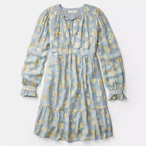 LOFT Shimmer Star Tiered Dress Size L - Picture 2 of 6